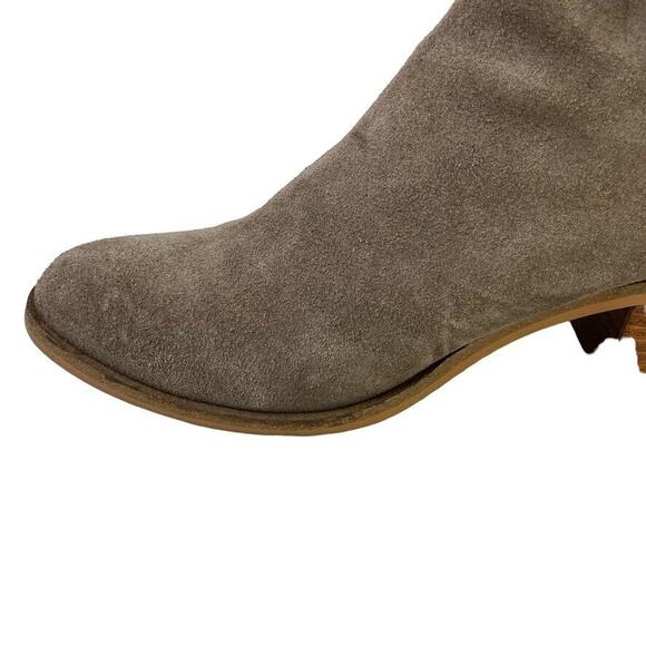 Steve Madden Lancaster Womens Taupe Gray Suede Leather Ankle Boots Booties sz 8 - Picture 5 of 16